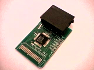 Picture of an early PassMe (left) and an FPGA (right)