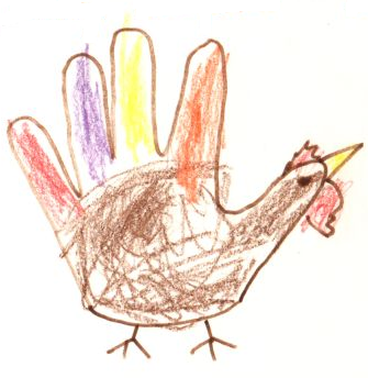 A hand turkey